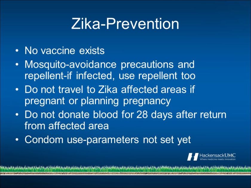 No vaccine for Zika Virus